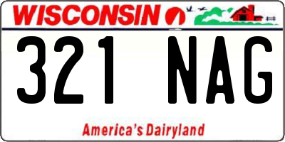 WI license plate 321NAG