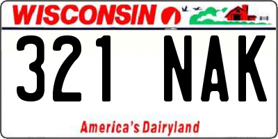 WI license plate 321NAK