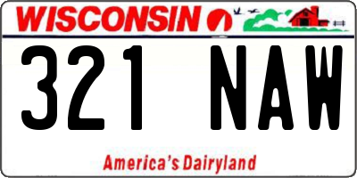 WI license plate 321NAW
