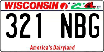 WI license plate 321NBG