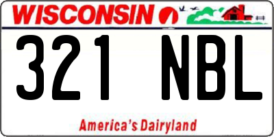 WI license plate 321NBL
