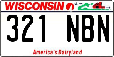 WI license plate 321NBN
