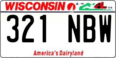 WI license plate 321NBW