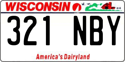 WI license plate 321NBY