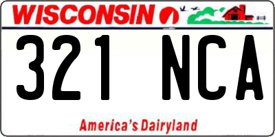 WI license plate 321NCA