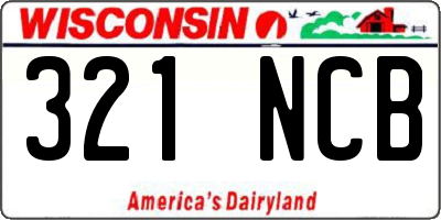 WI license plate 321NCB