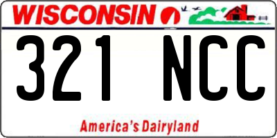 WI license plate 321NCC
