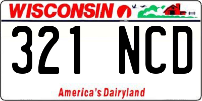 WI license plate 321NCD