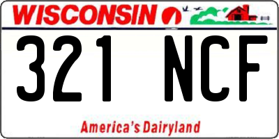 WI license plate 321NCF