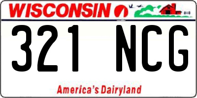 WI license plate 321NCG