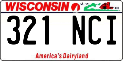 WI license plate 321NCI