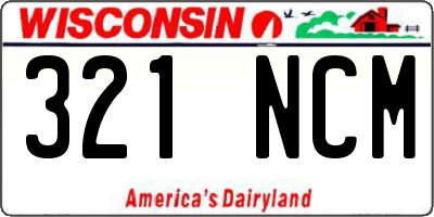 WI license plate 321NCM