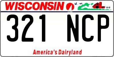 WI license plate 321NCP