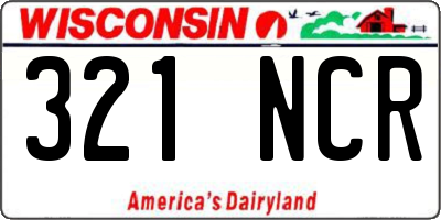 WI license plate 321NCR