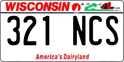 WI license plate 321NCS