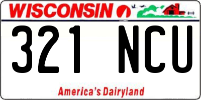 WI license plate 321NCU