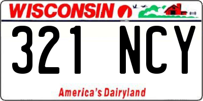 WI license plate 321NCY