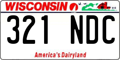 WI license plate 321NDC