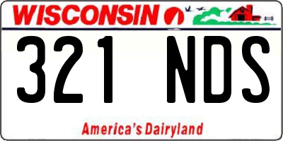 WI license plate 321NDS