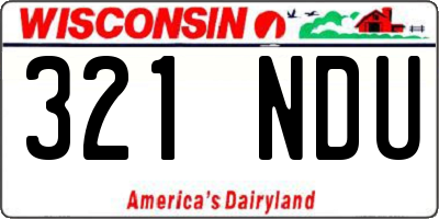 WI license plate 321NDU