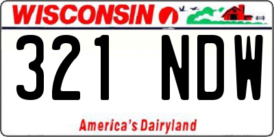WI license plate 321NDW