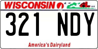 WI license plate 321NDY