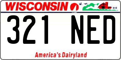 WI license plate 321NED