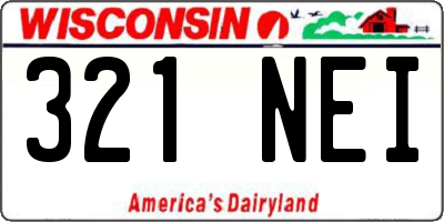 WI license plate 321NEI