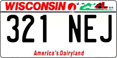 WI license plate 321NEJ