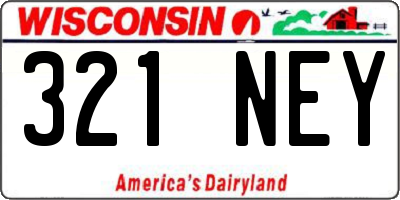 WI license plate 321NEY