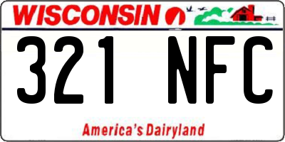 WI license plate 321NFC