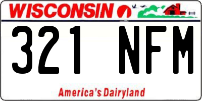 WI license plate 321NFM