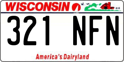 WI license plate 321NFN