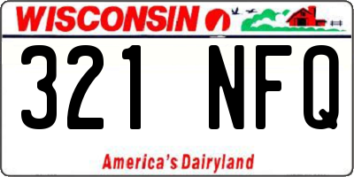 WI license plate 321NFQ