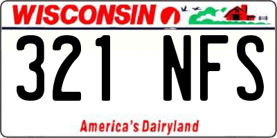 WI license plate 321NFS
