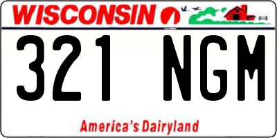 WI license plate 321NGM