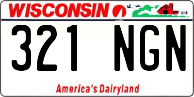 WI license plate 321NGN