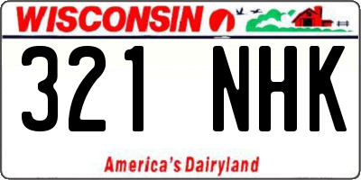 WI license plate 321NHK