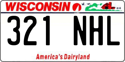WI license plate 321NHL