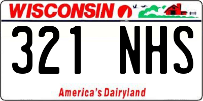 WI license plate 321NHS