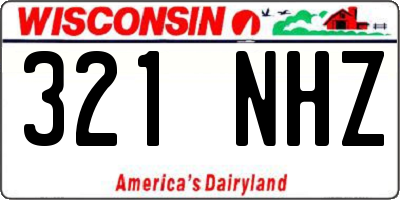 WI license plate 321NHZ