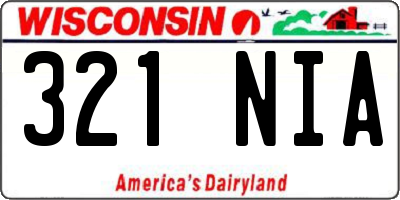 WI license plate 321NIA