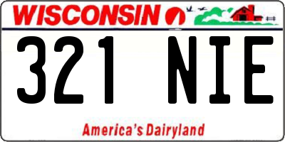 WI license plate 321NIE