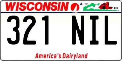 WI license plate 321NIL