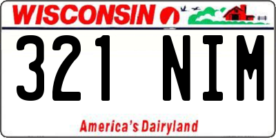 WI license plate 321NIM
