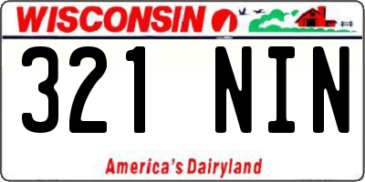 WI license plate 321NIN