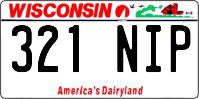 WI license plate 321NIP