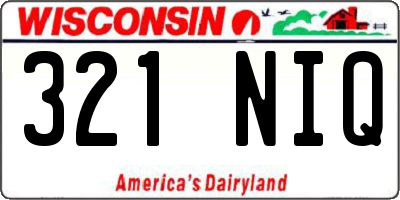 WI license plate 321NIQ