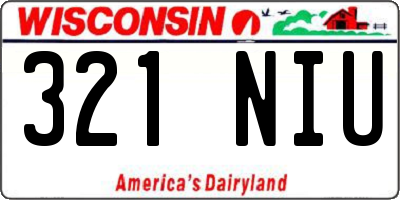 WI license plate 321NIU