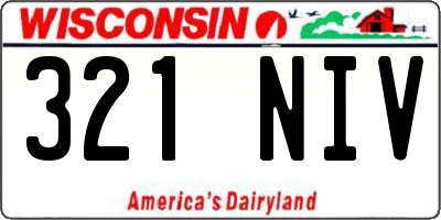 WI license plate 321NIV